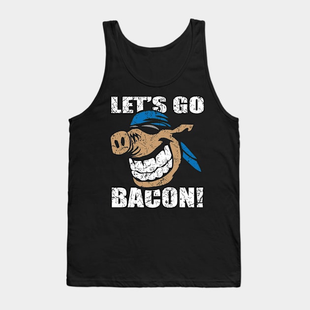 Funny Let's Go Bacon Hog Design Parody Tank Top by hobrath